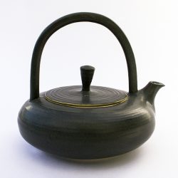 Teapot--black with overhead handle
